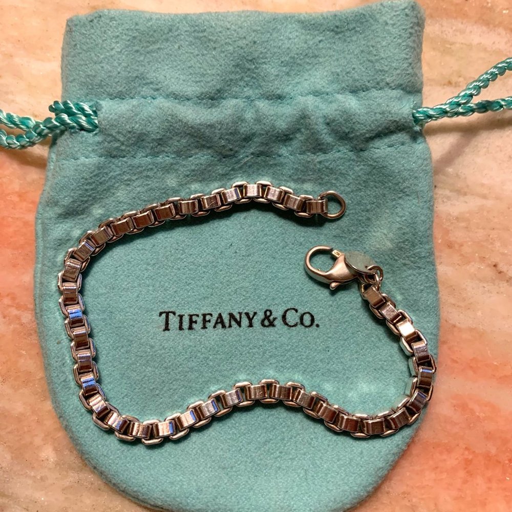 Tiffany & Co. Sterling Silver Venetian Box Link Bracelet